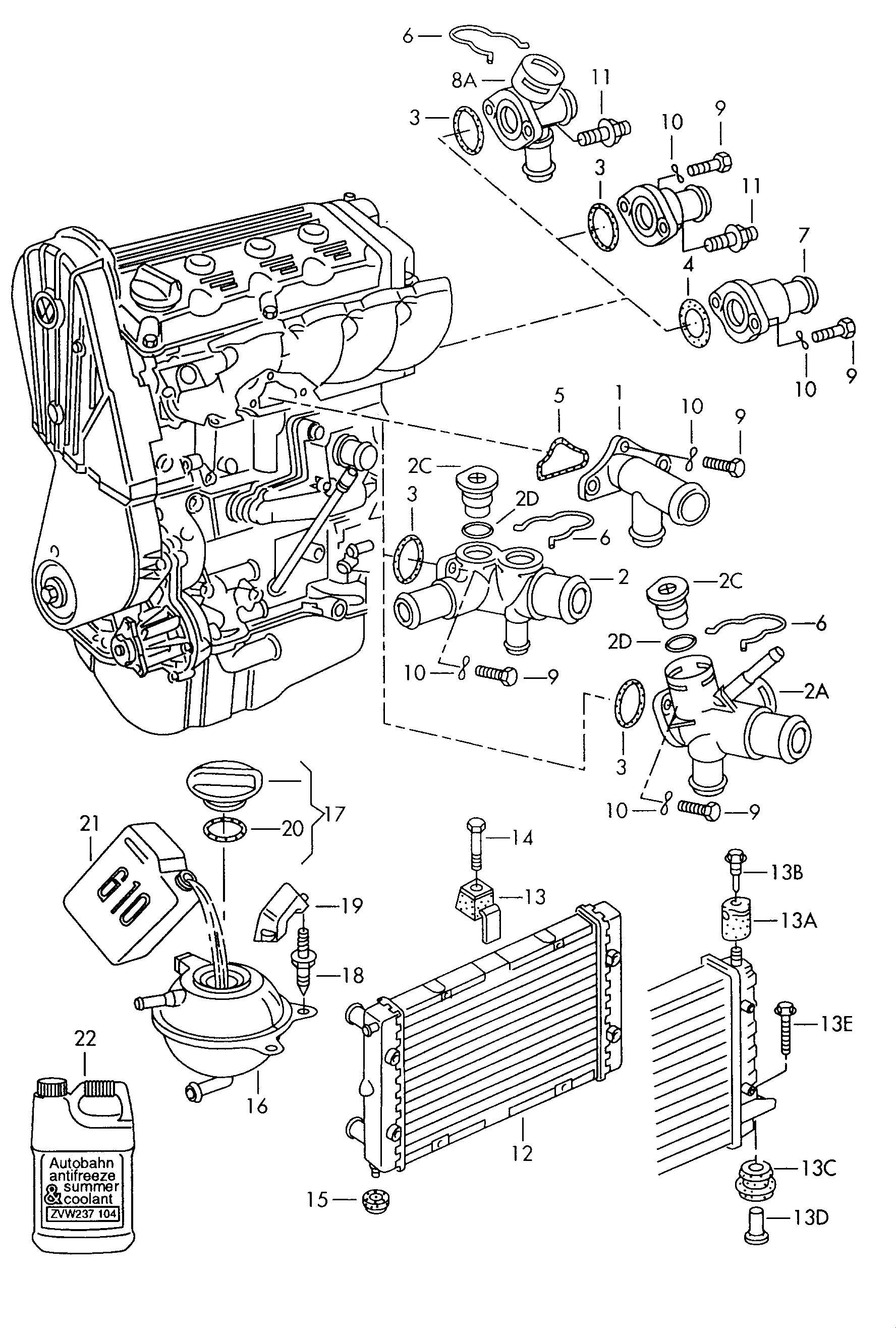 Seat 3A0121253 - Radiator, mühərrikin soyudulması furqanavto.az