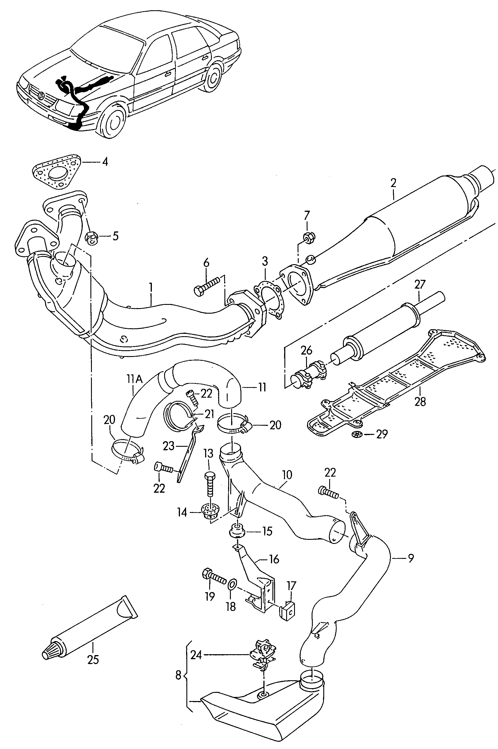 AUDI 3A0253209 - Ön səsboğucu furqanavto.az