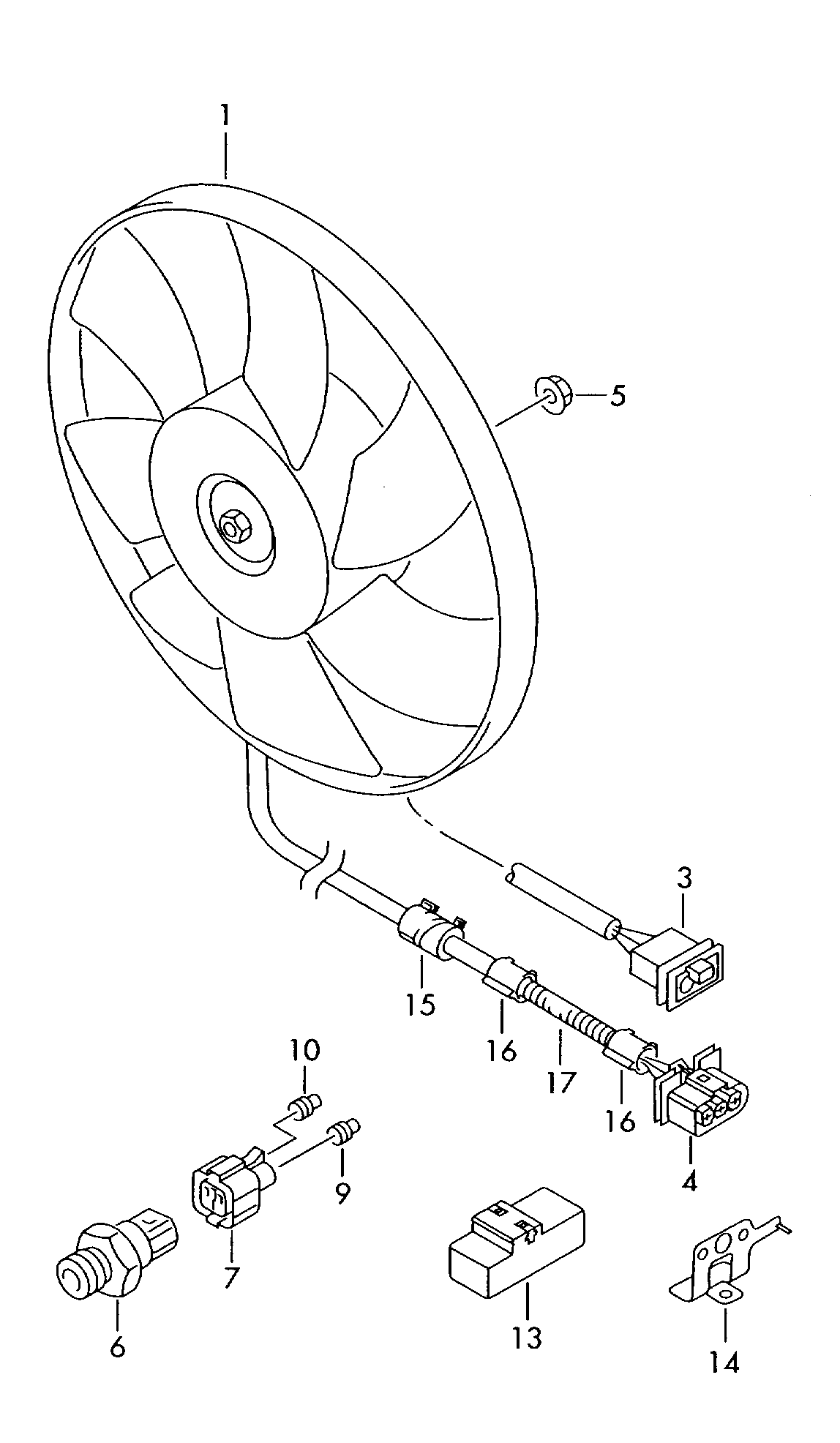 Seat 6Q0 959 455 N - Fen, radiator furqanavto.az