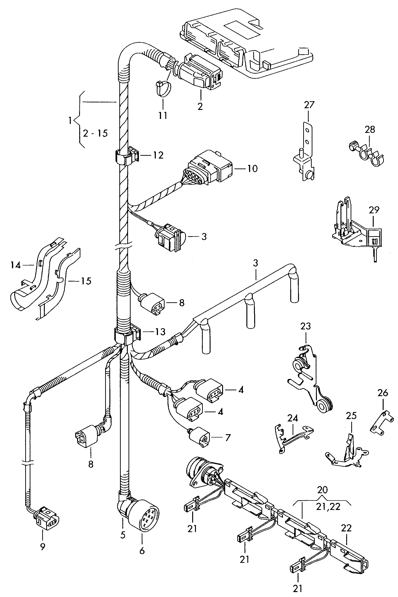 VAG 038906231 - Flat contact housing with contact locking mechanism furqanavto.az