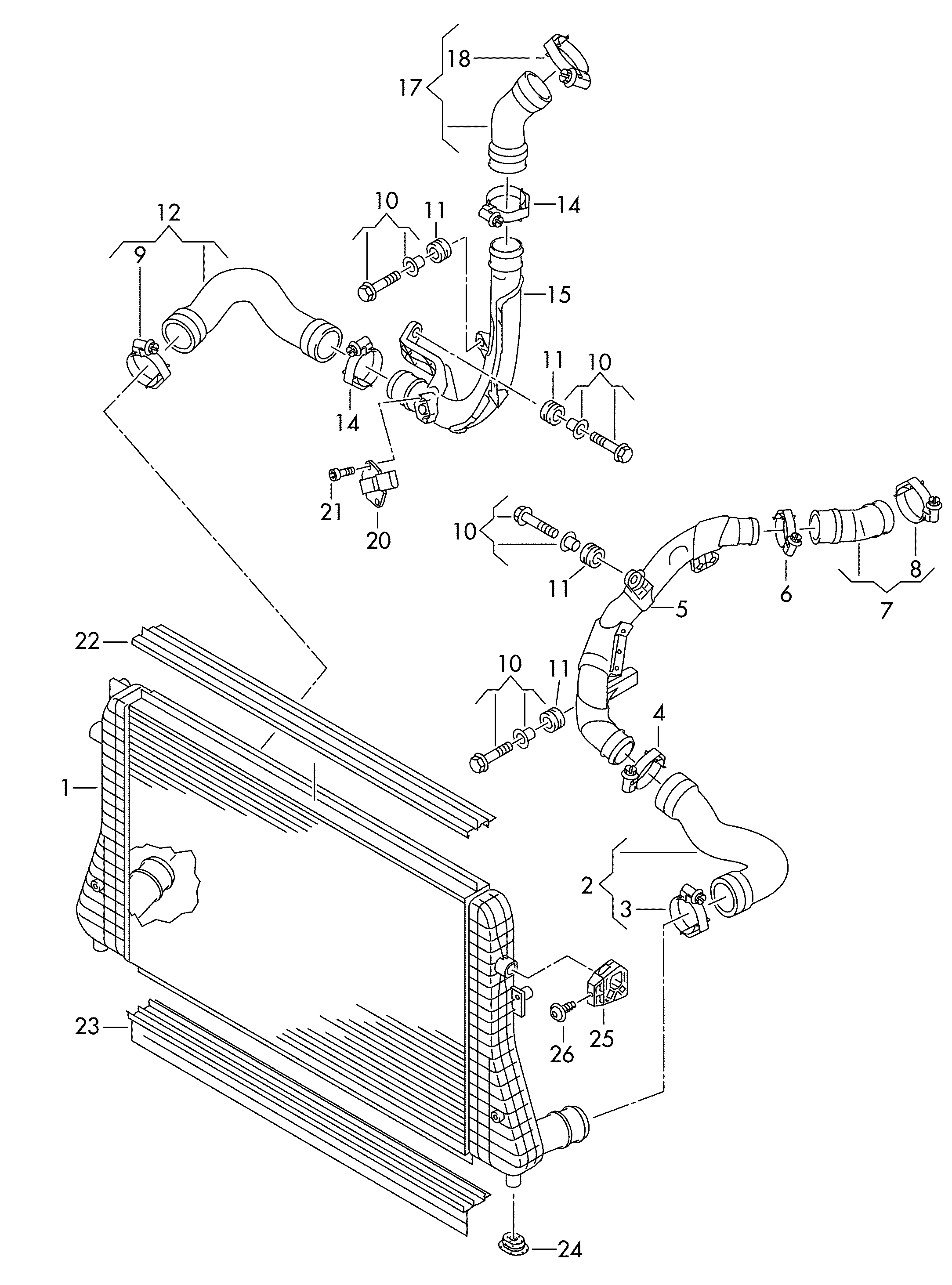 VAG 1K0145803CA - Intercooler, şarj cihazı furqanavto.az