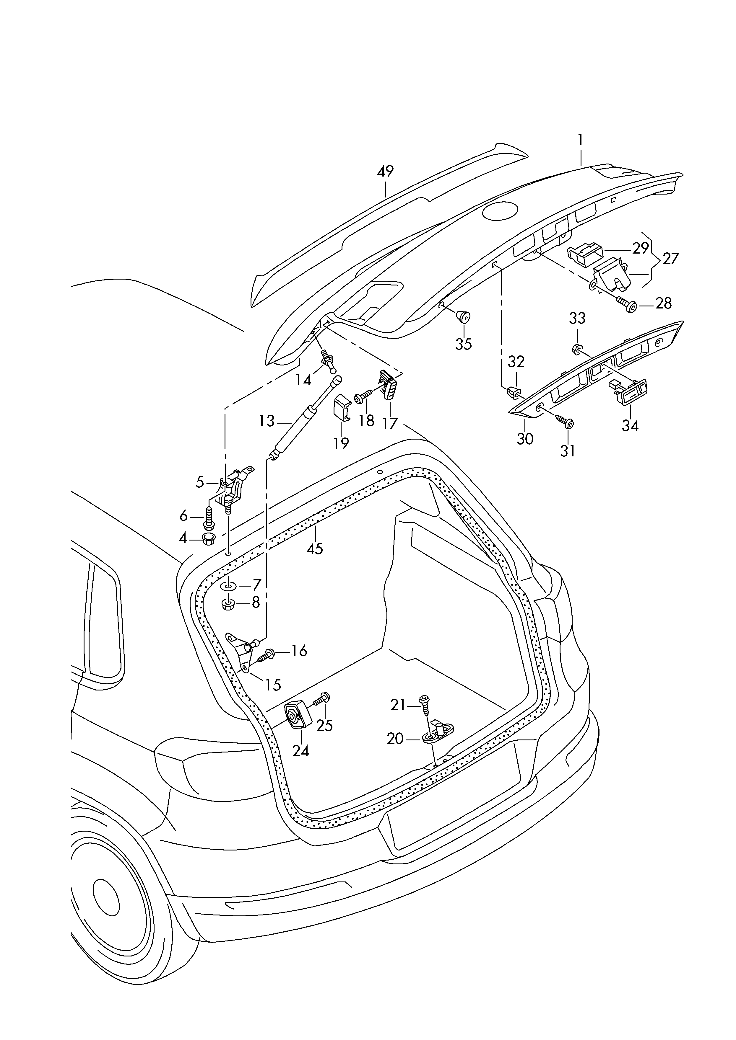 VAG 5N0 827 550D - Qazlı bulaq, baqaj, yük yeri furqanavto.az