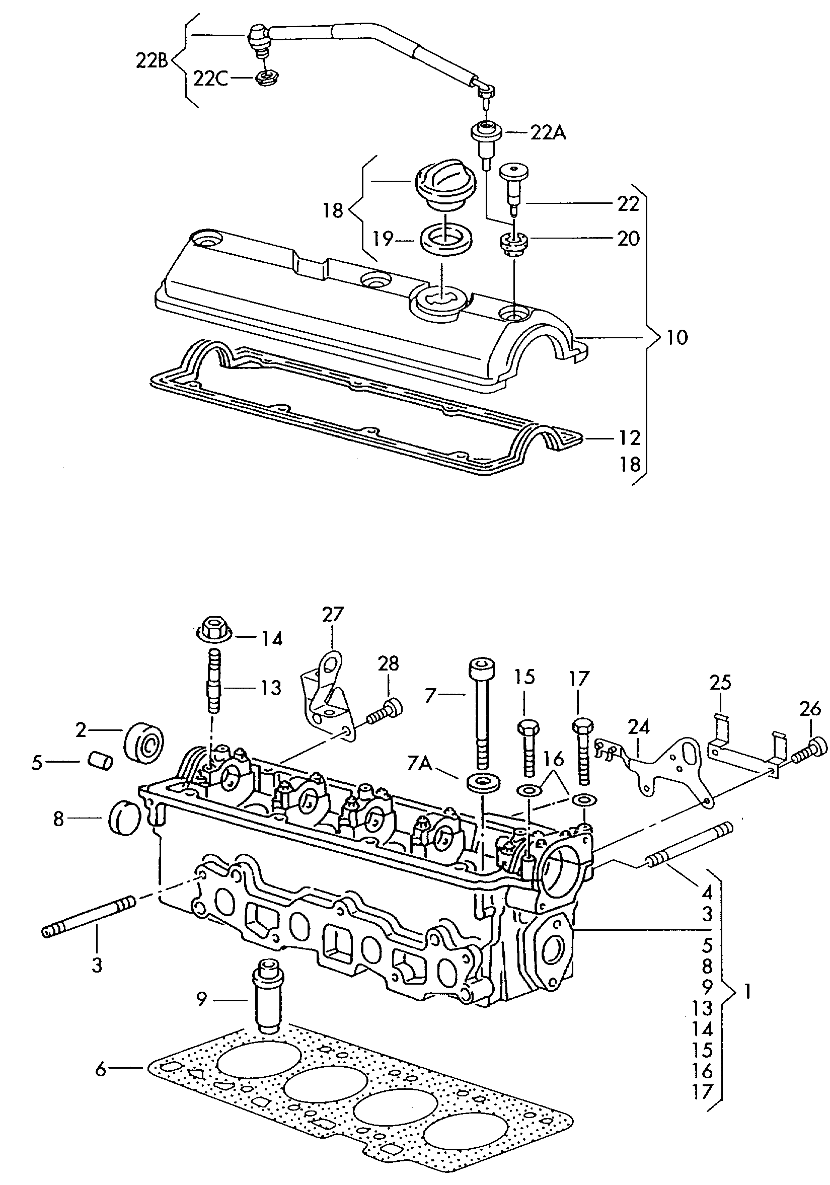 Seat 030 198 012 D - Conta dəsti, silindr başlığı furqanavto.az