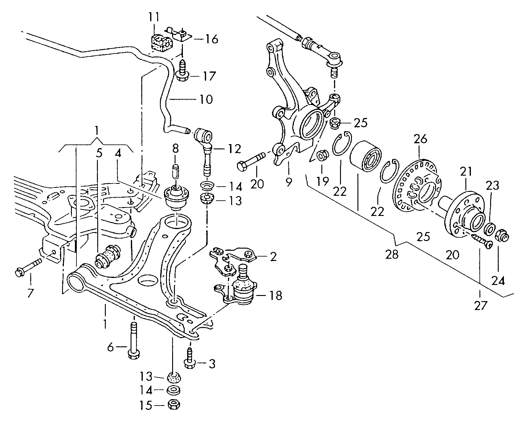 Porsche 191411314 - Dəstək kol, stabilizator furqanavto.az