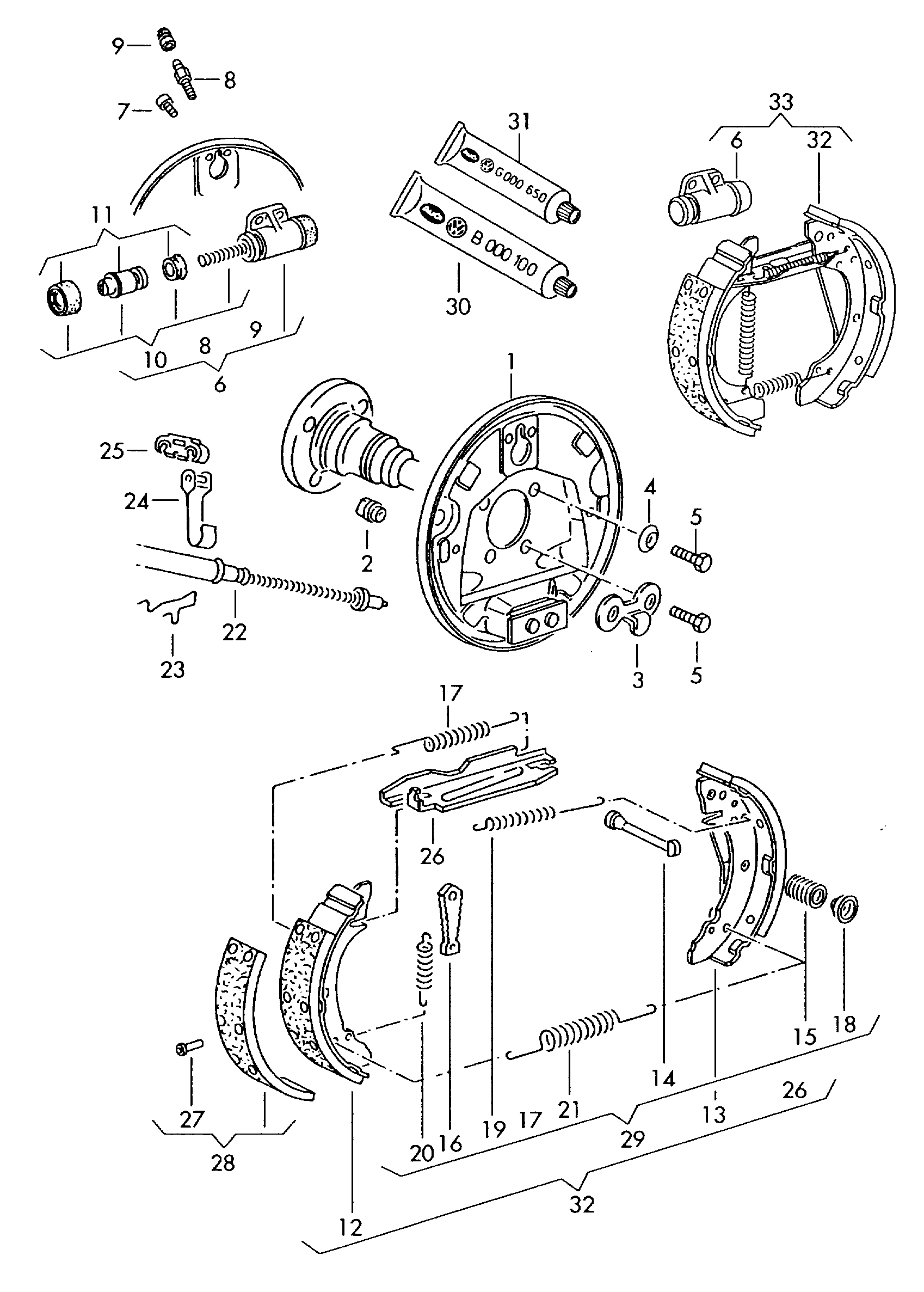 Skoda 191698051 - Əyləc Başlığı Dəsti furqanavto.az