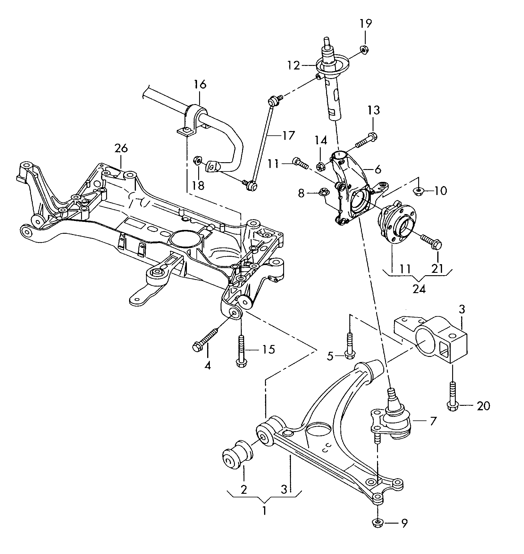 Seat 3C0411303T - Dəstək kol, stabilizator furqanavto.az