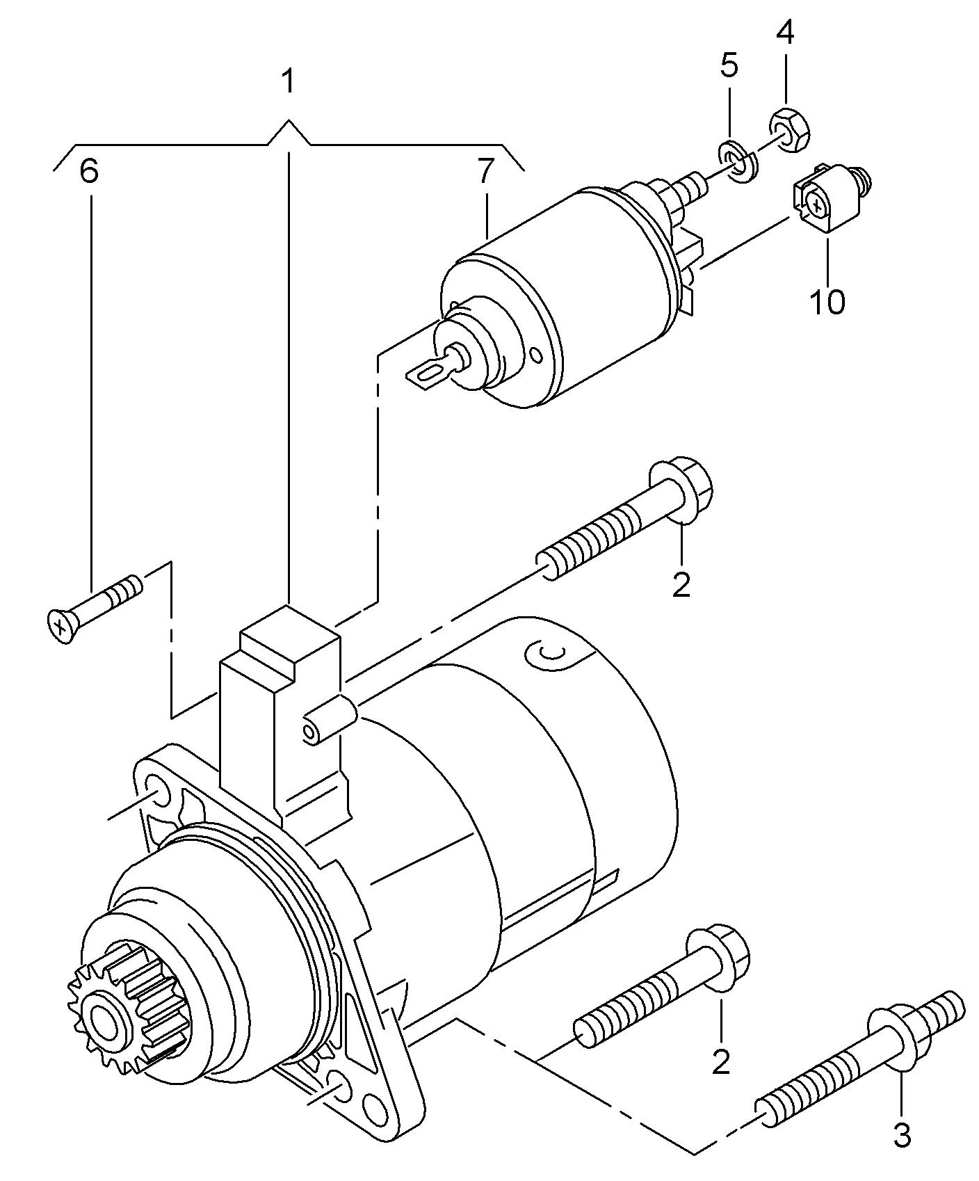 VW 0AM911287B - Solenoid açarı, başlanğıc furqanavto.az