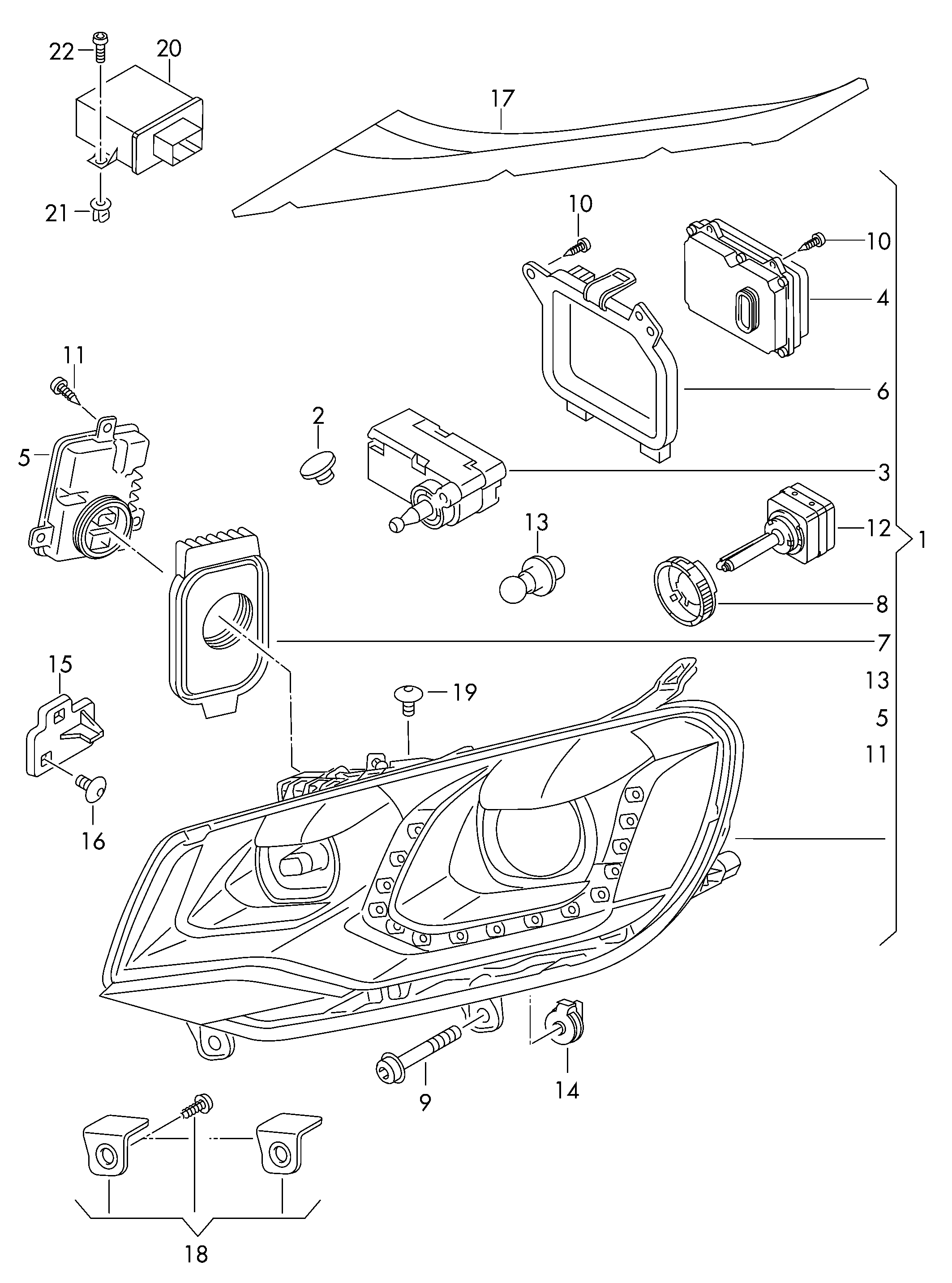 Porsche 8K0 941 597 E - Control unit for gas discharge lamp furqanavto.az