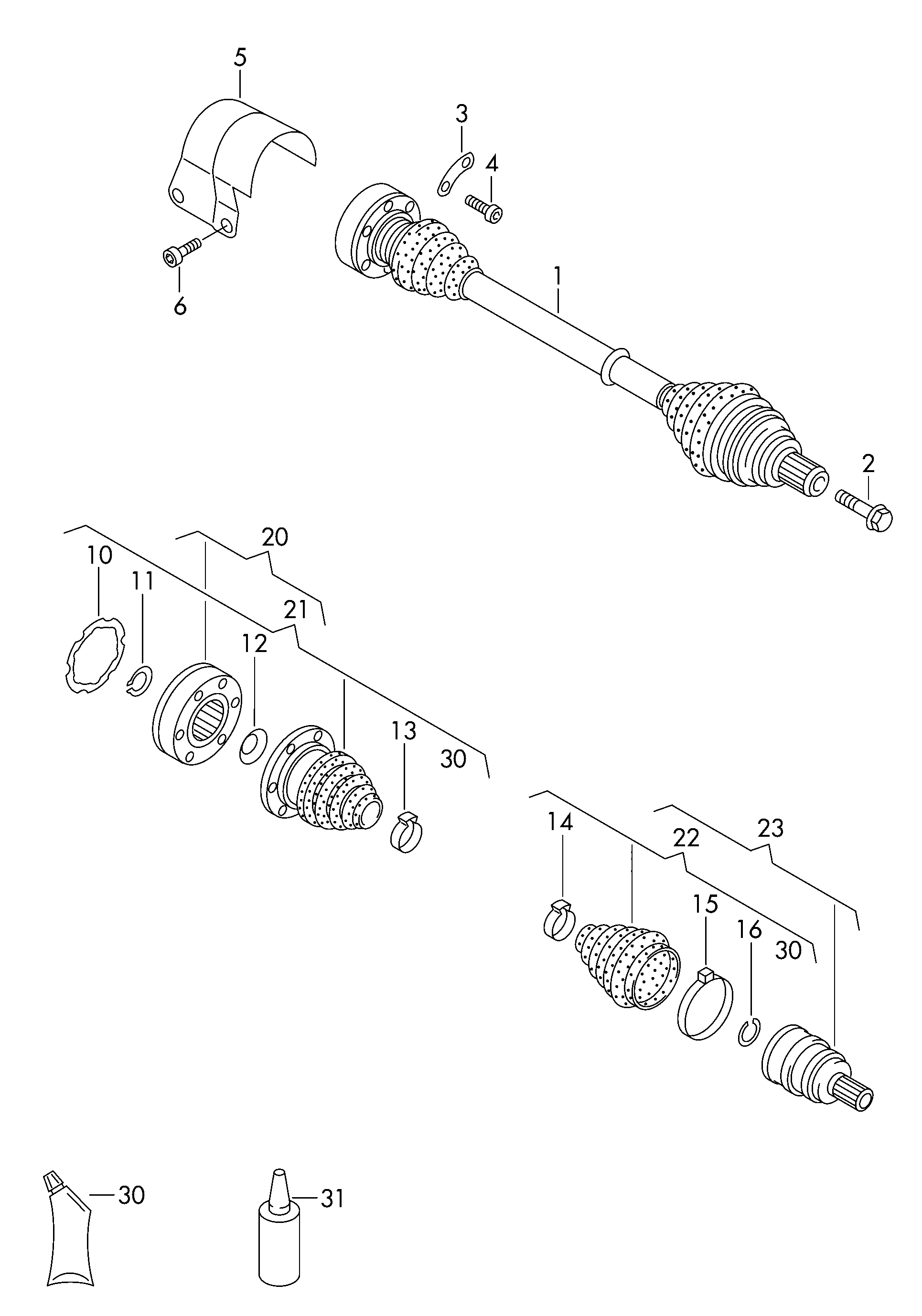 Seat 5M0 498 099 A - Birləşmə dəsti, ötürücü val furqanavto.az