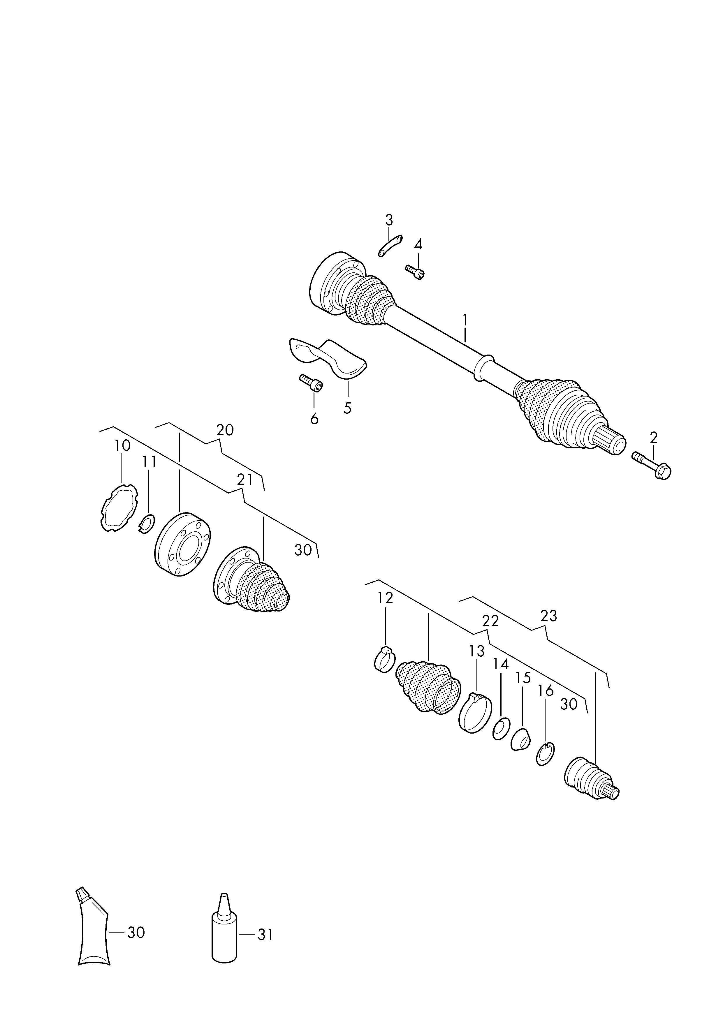 VW 3B0 498 099 D - Birgə, ötürücü val furqanavto.az