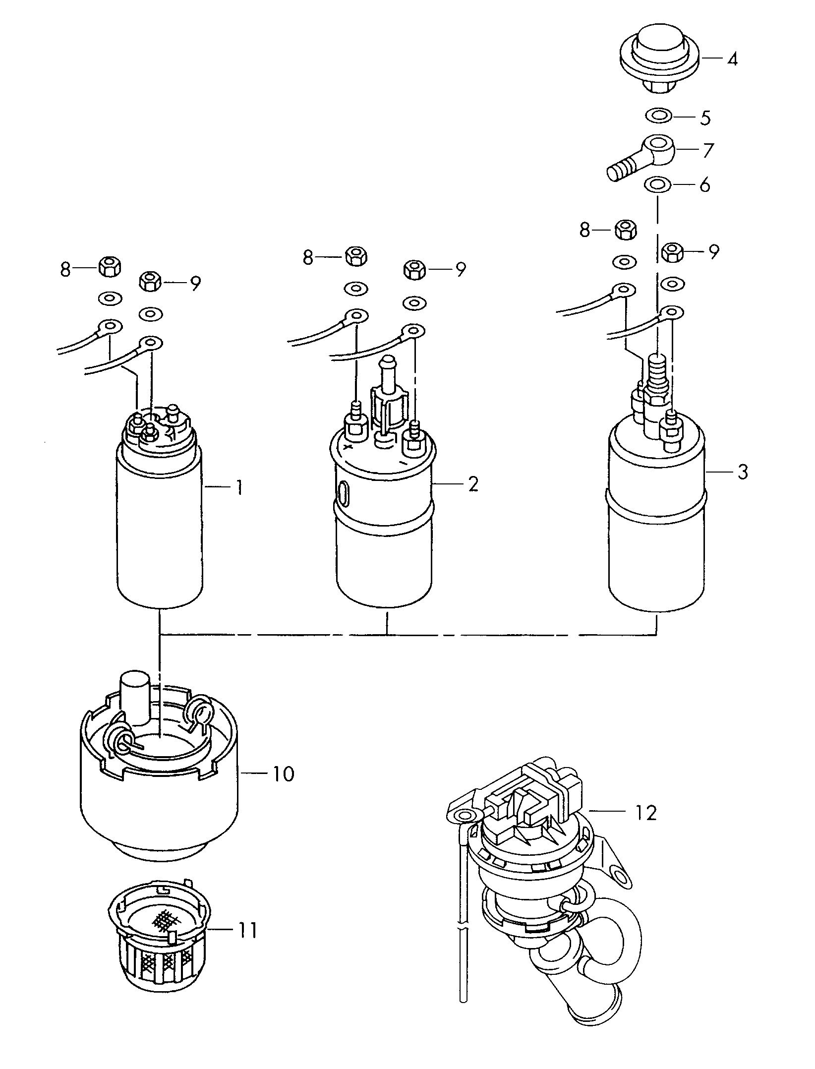 Skoda 4B0 906 087 AT - fuel pump with reservoir furqanavto.az