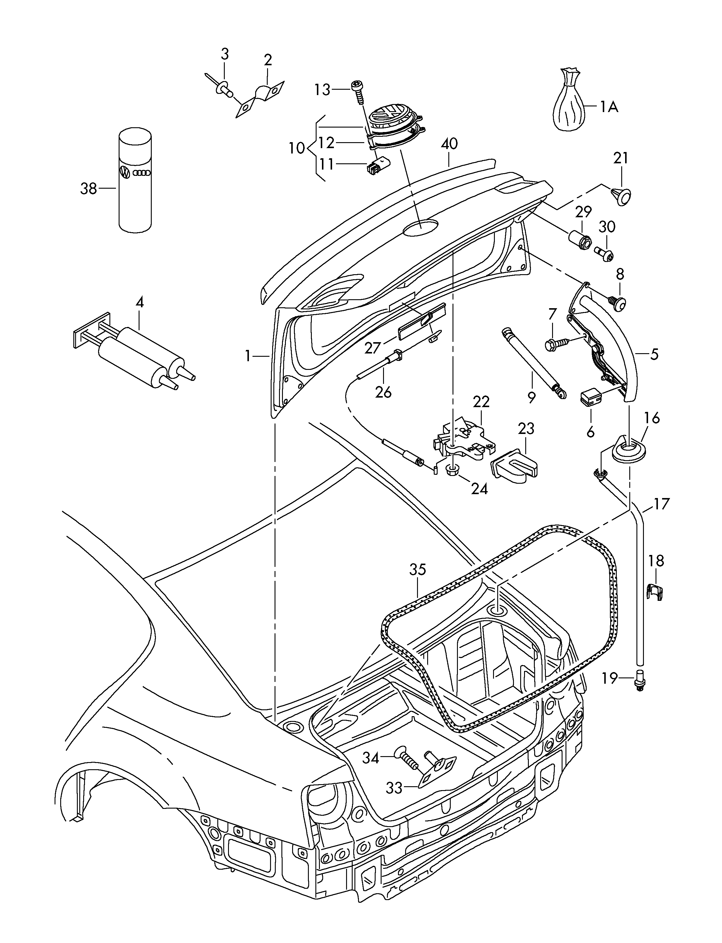 VAG 3C5 827 550C - Qazlı bulaq, baqaj, yük yeri furqanavto.az