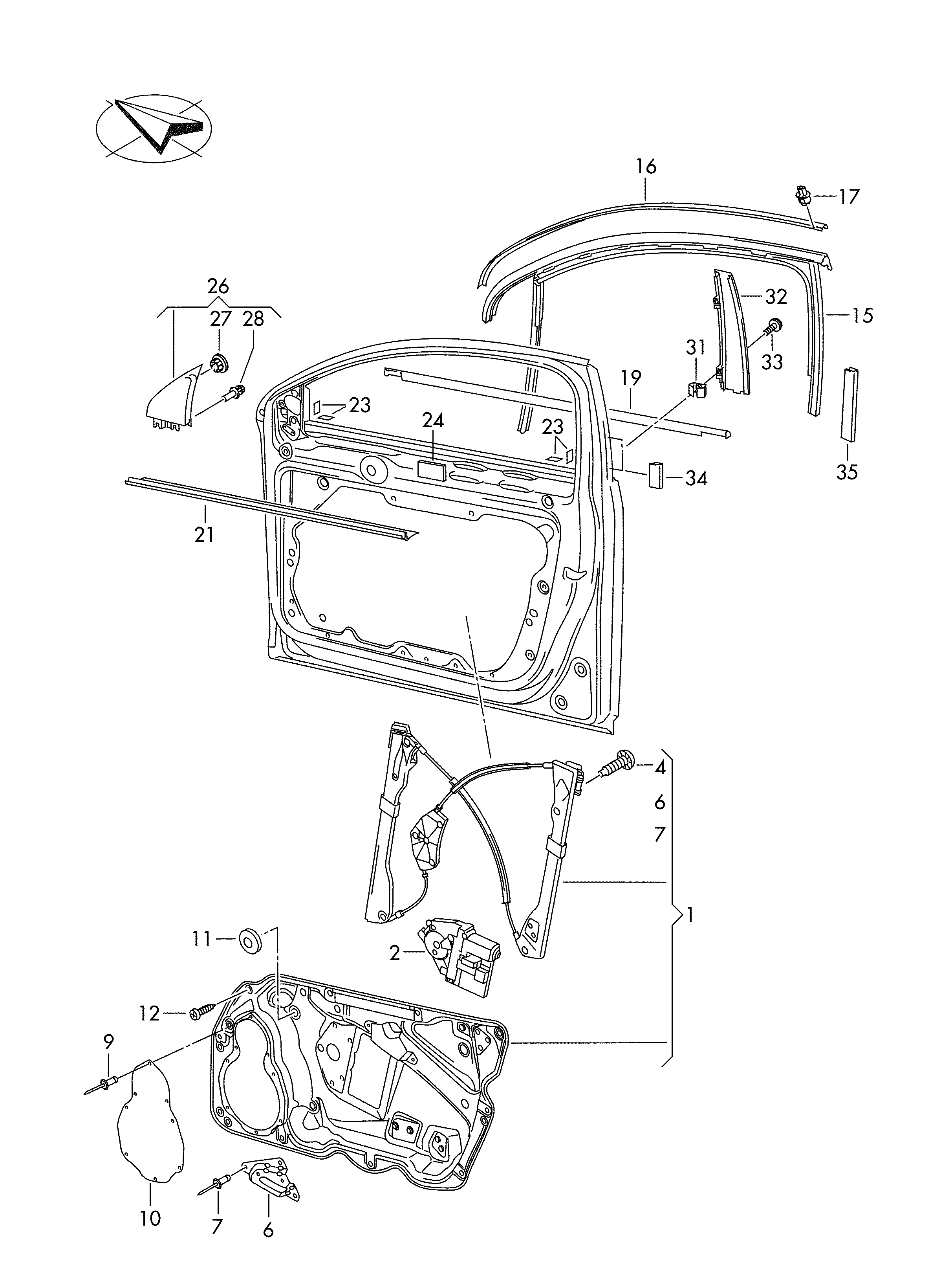 VW 3C1837461L - Pəncərə tənzimləyicisi furqanavto.az