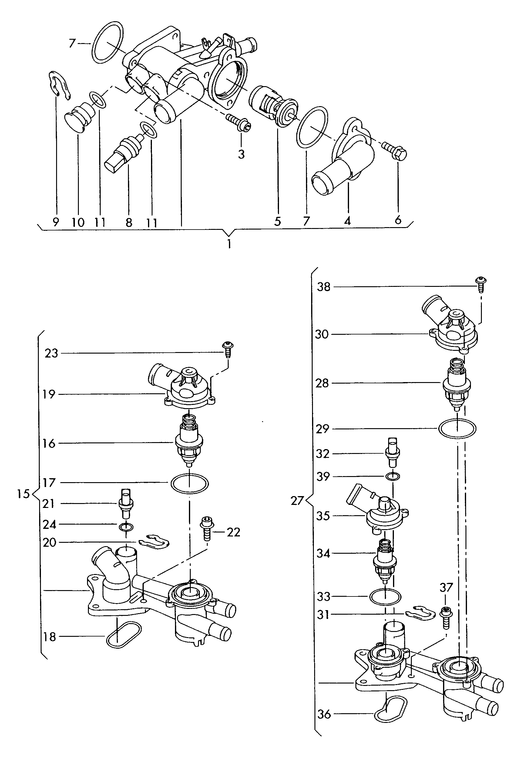 AUDI 032 121 111 AP - Termostat, soyuducu furqanavto.az