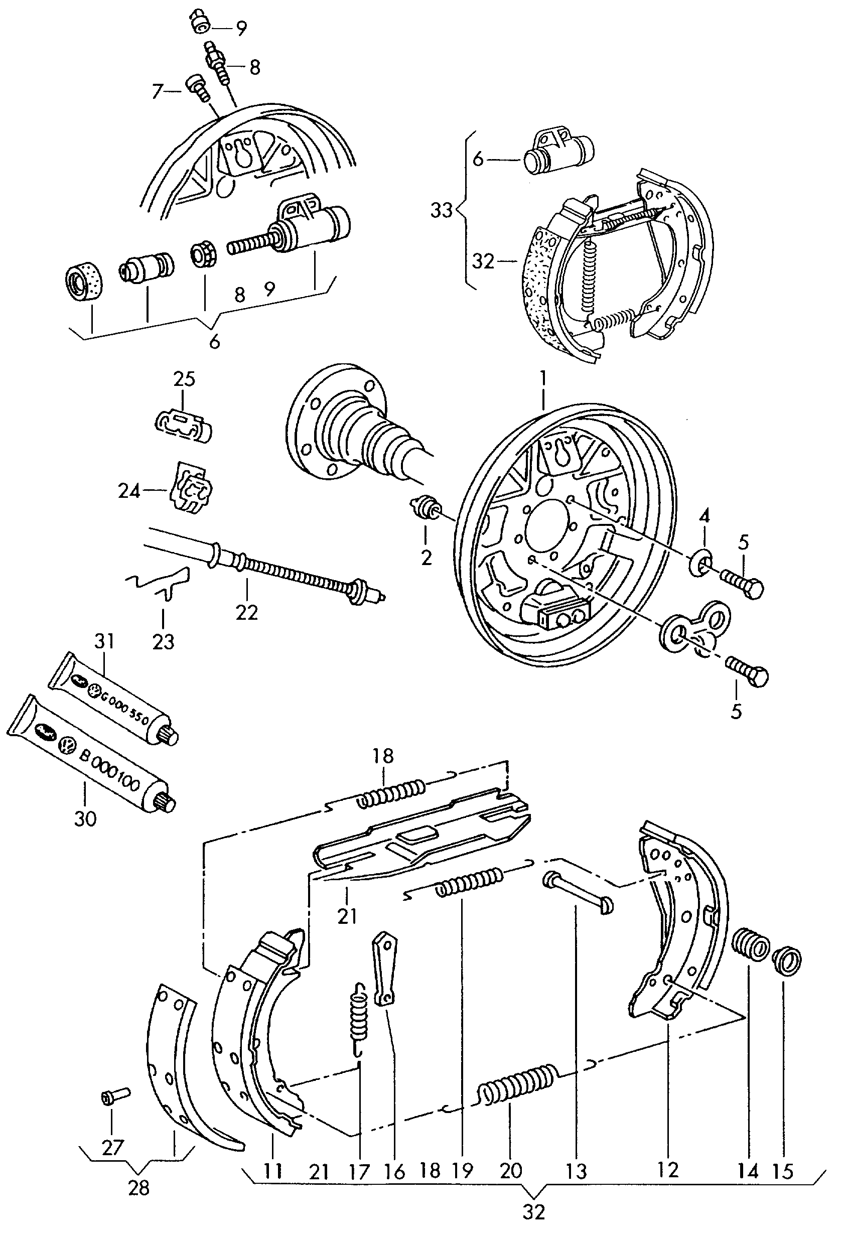 AUDI 1H0 609 527 - Əyləc Başlığı Dəsti furqanavto.az