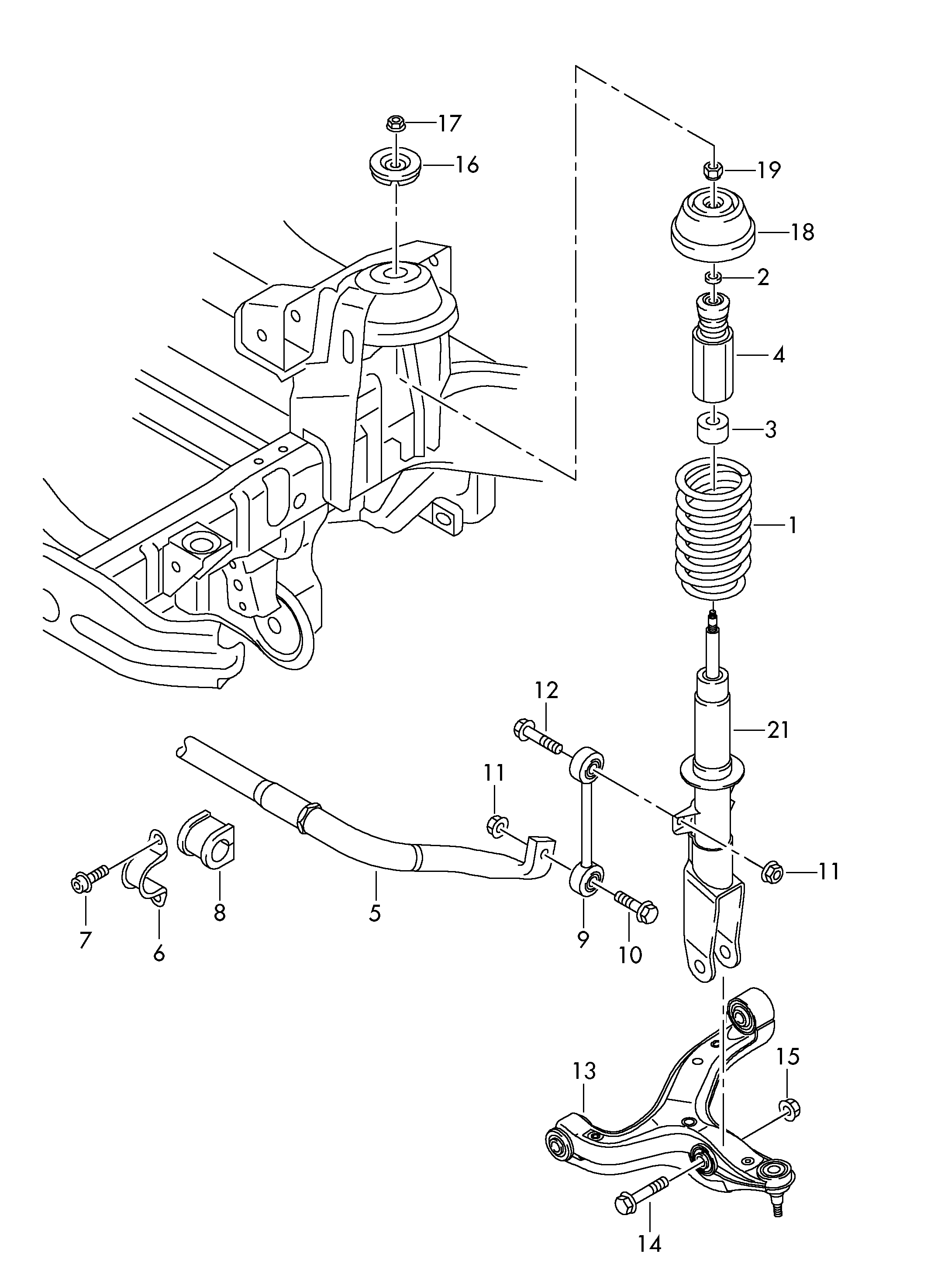 Skoda 2H0411317B - Çubuq / Strut, stabilizator furqanavto.az