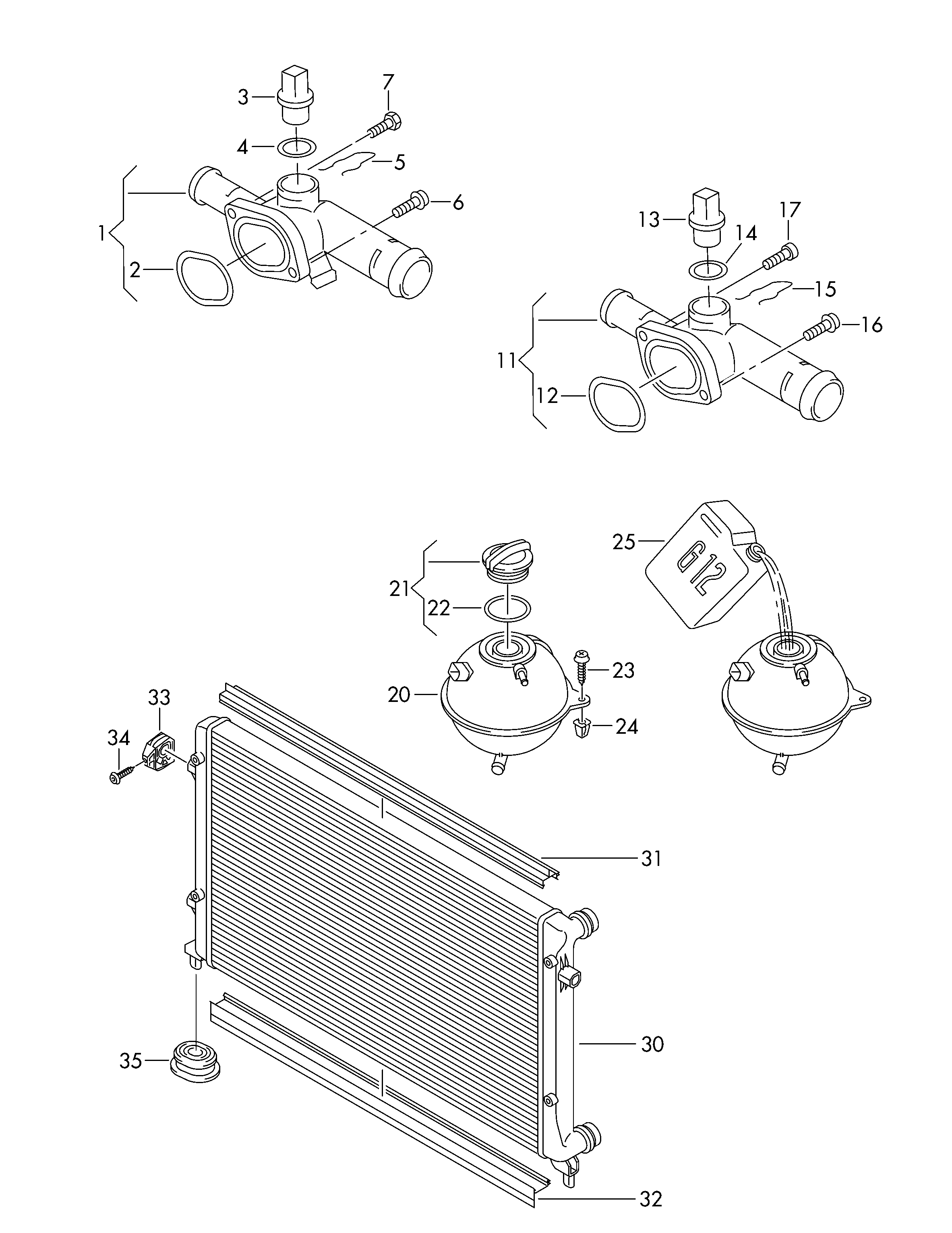 AUDI 1K0 121 251 AB - Radiator, mühərrikin soyudulması furqanavto.az