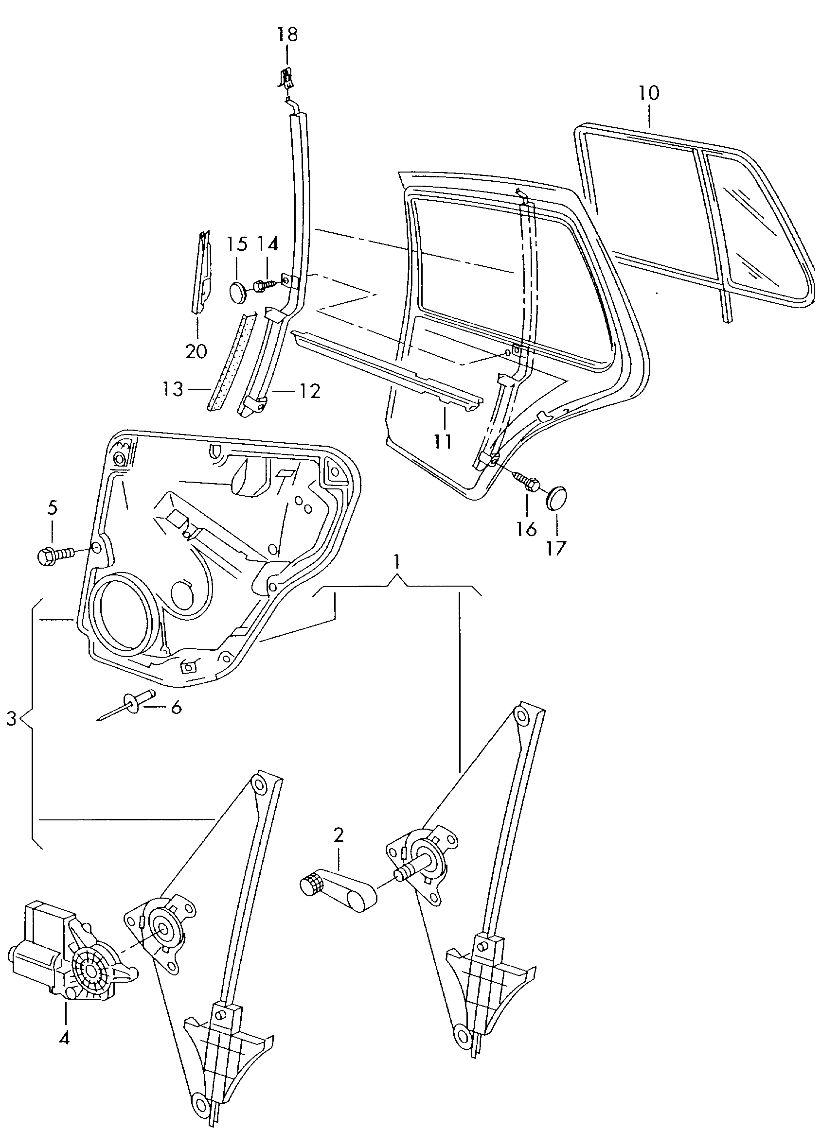 VW 1J4 839 729 J - Pəncərə tənzimləyicisi furqanavto.az