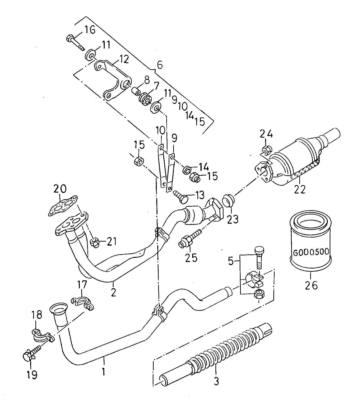 AUDI 6N0253115C - Conta, egzoz borusu furqanavto.az