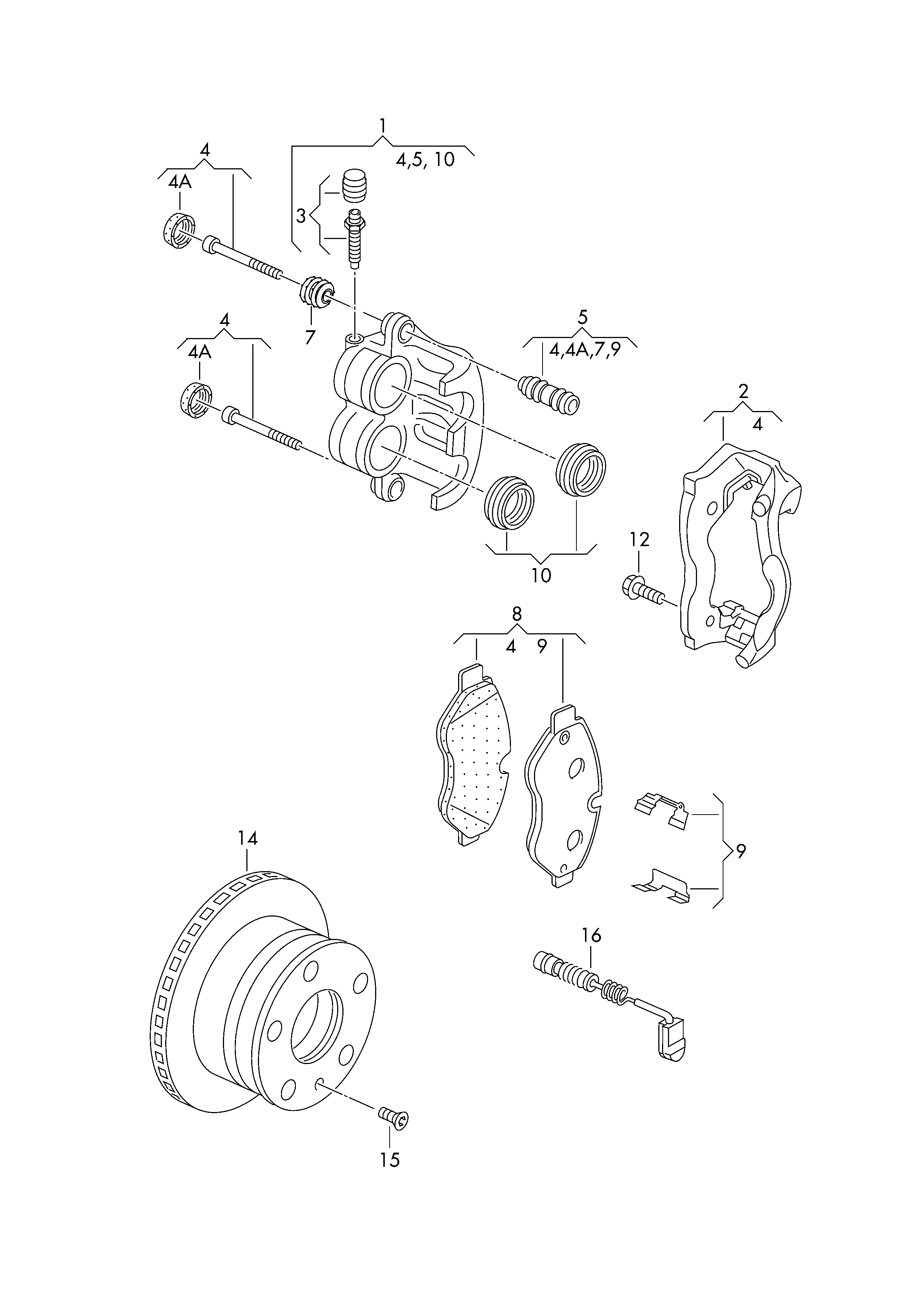 AUDI 2E0698295 - Bələdçi qol dəsti, əyləc kaliperi furqanavto.az