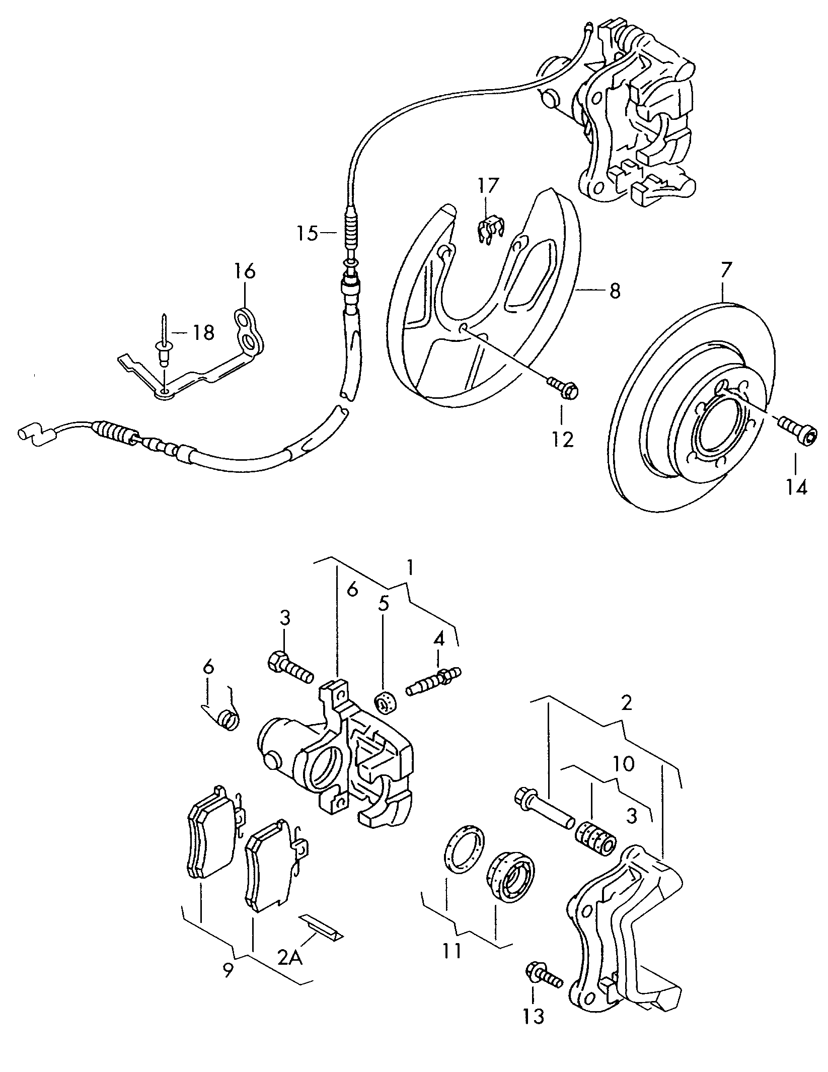 VW 7D0 609 701 - Kabel, dayanacaq əyləci furqanavto.az