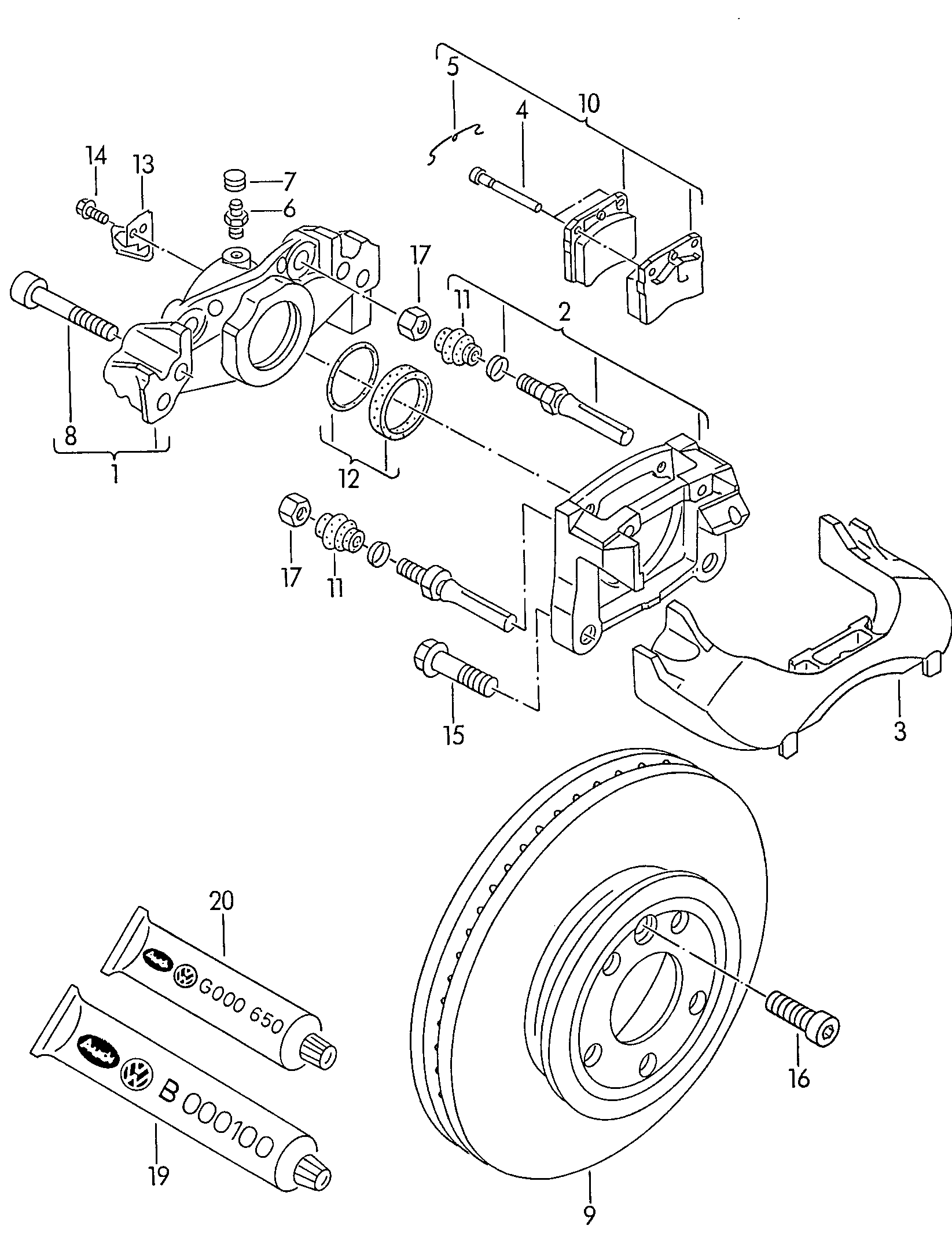 Seat 701698151H - Əyləc altlığı dəsti, əyləc diski furqanavto.az