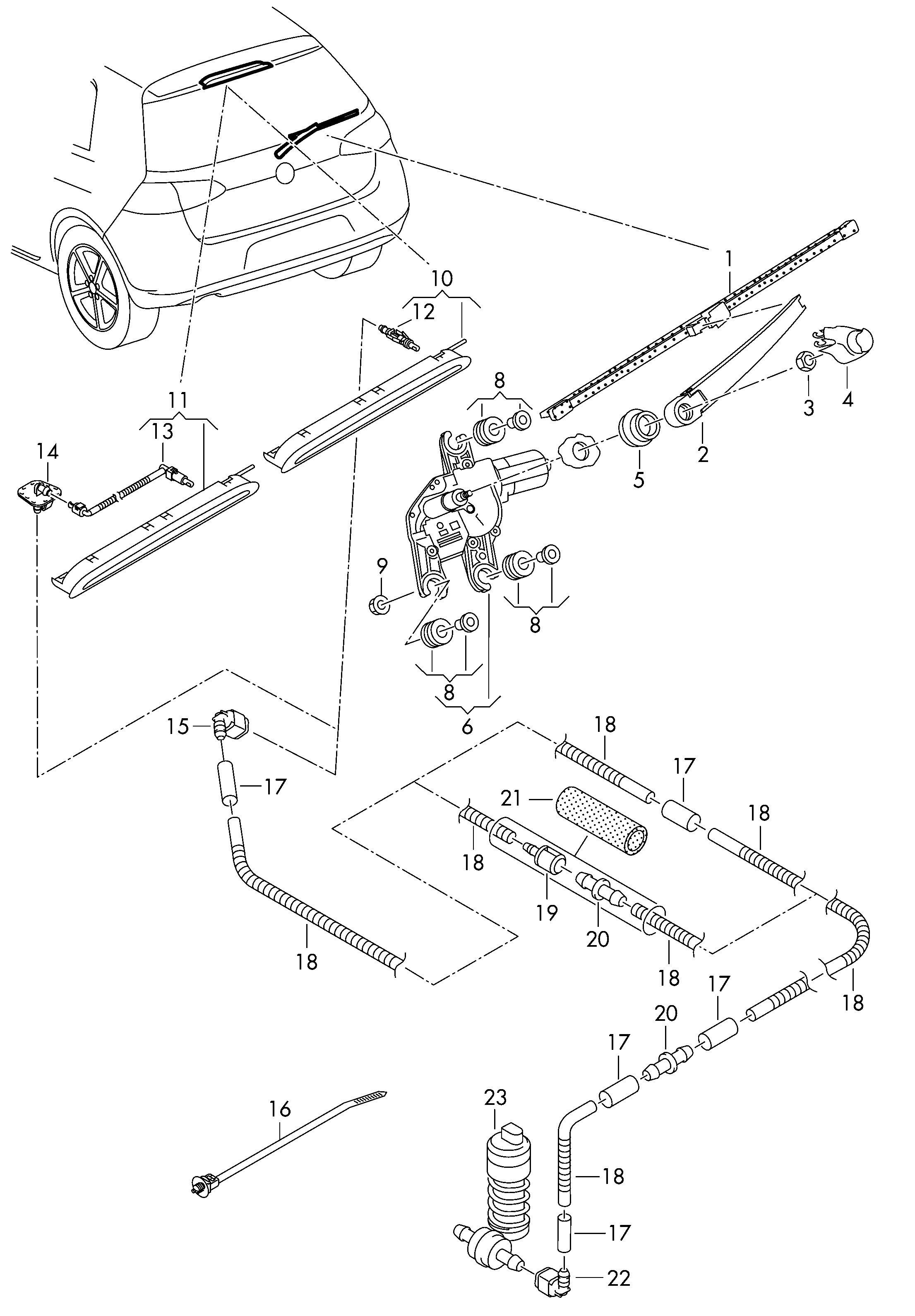 VAG 5GM 955 435 - Siləcək qol dəsti, pəncərənin təmizlənməsi furqanavto.az