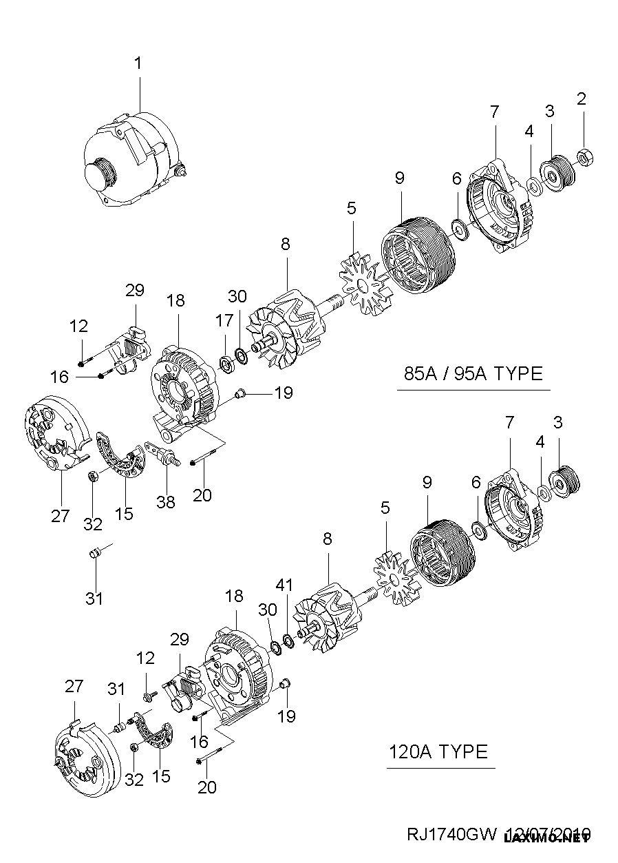 DAEWOO 96838439 - Alternator furqanavto.az