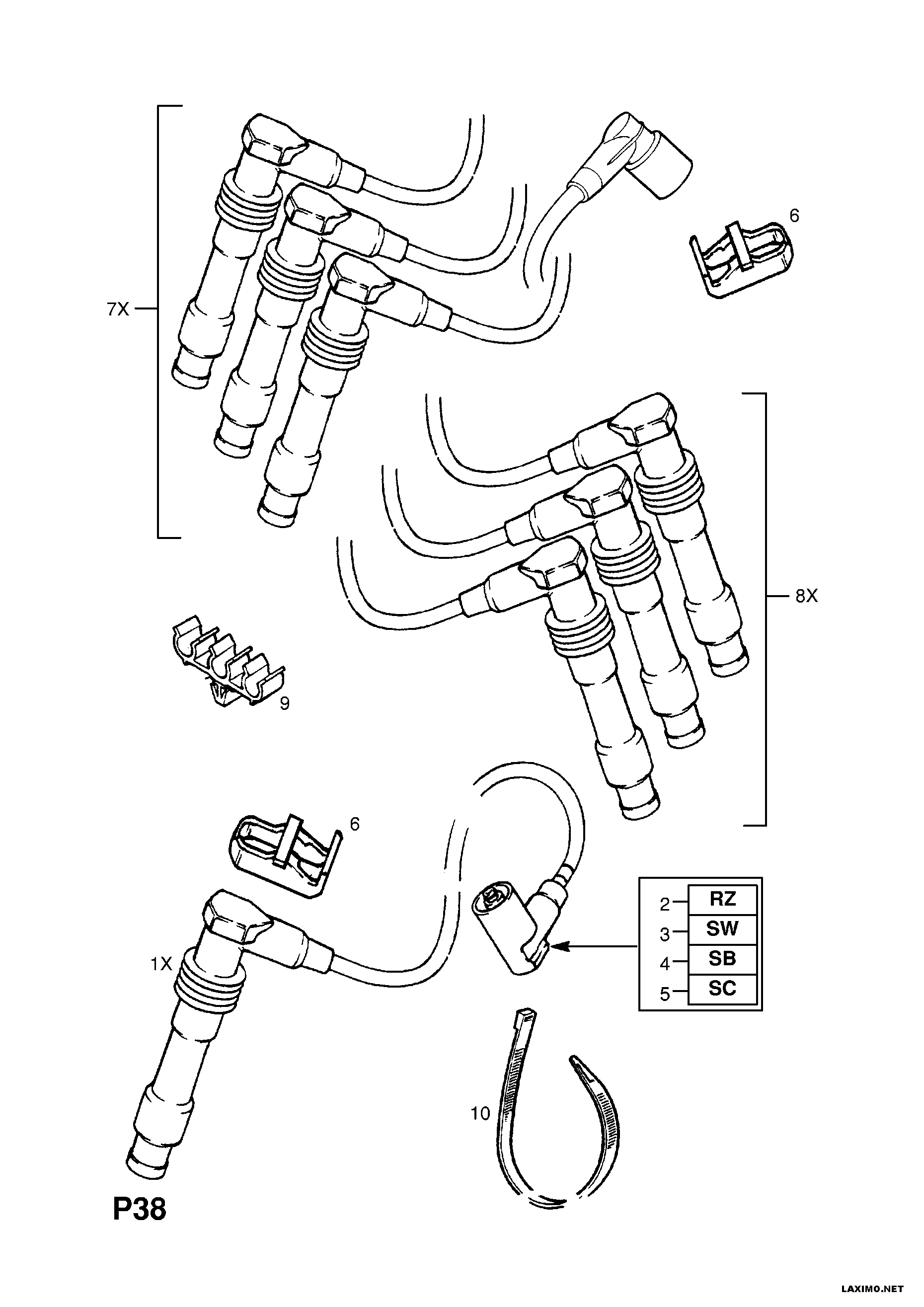 Opel 16 12 598 - Alovlanma kabeli dəsti furqanavto.az