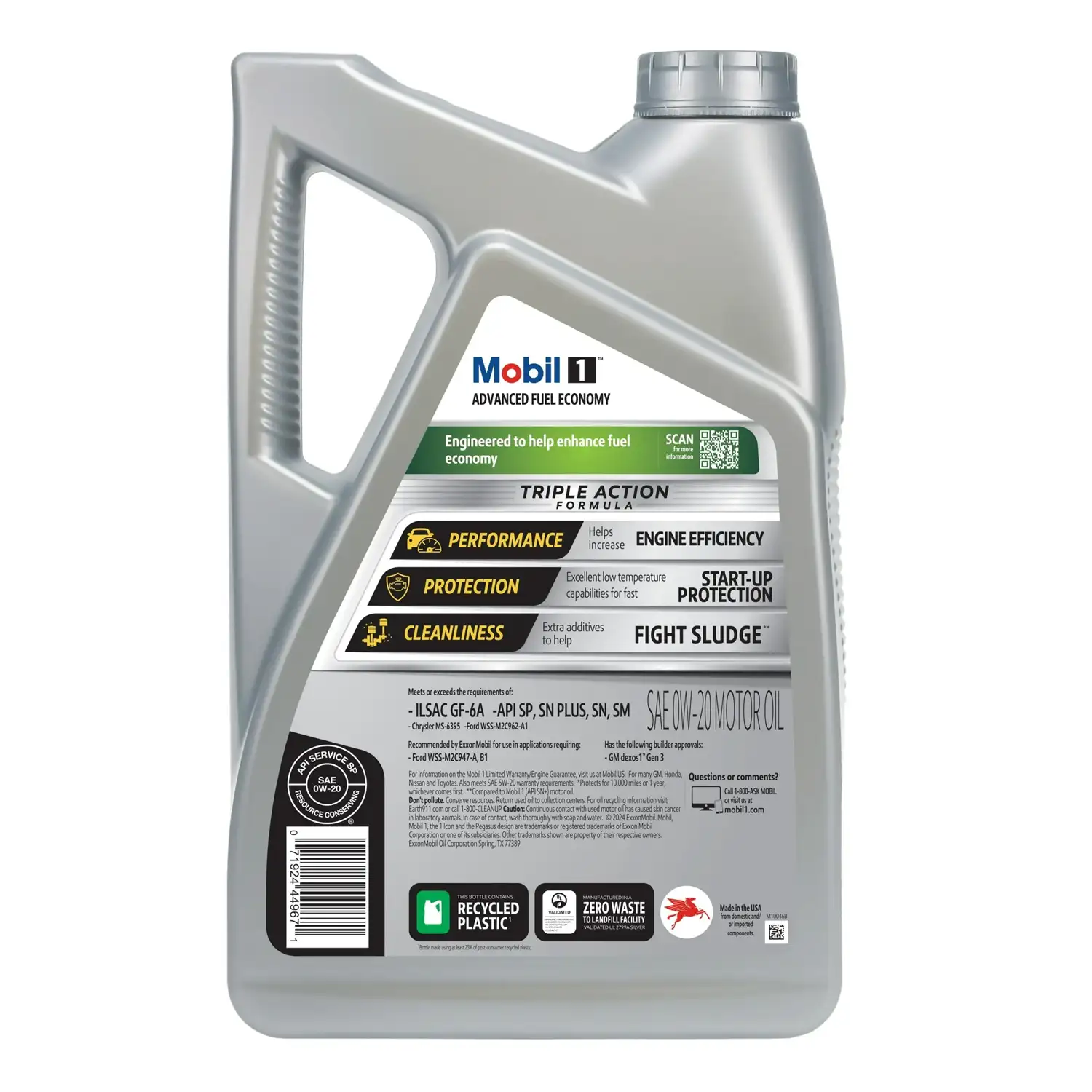 Mobil 1 Advanced Fuel Economy Full Synthetic Motor Oil 0W-20, 5 Quart - Image 2