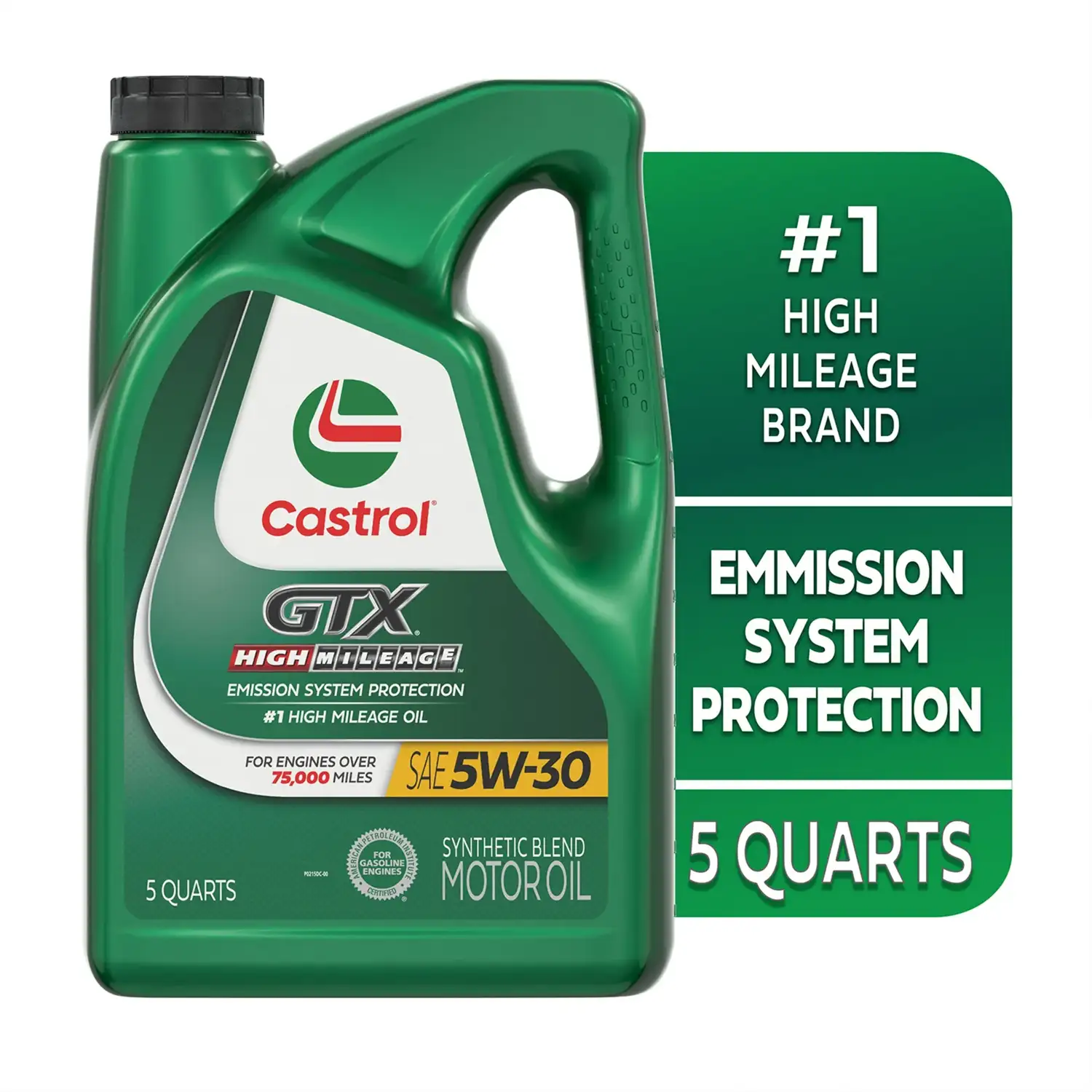Castrol GTX High Mileage 5W-30 Synthetic Blend Motor Oil, 5 Quarts - Image 3