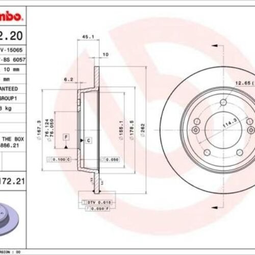 Brembo 08.C172.21 – Əyləc Diski