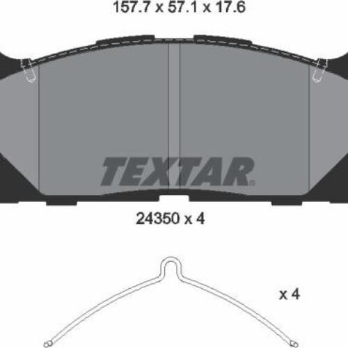 Textar 2435001 – Əyləc altlığı dəsti, əyləc diski